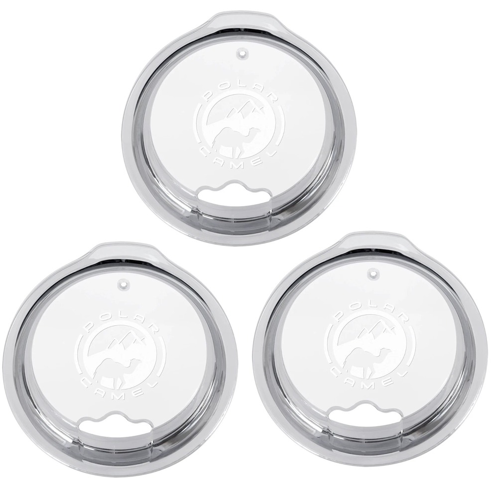 3-Pack Polar Camel Replacement Tumbler Lids 20oz Straw Hole Clear Fits Yeti 30oz